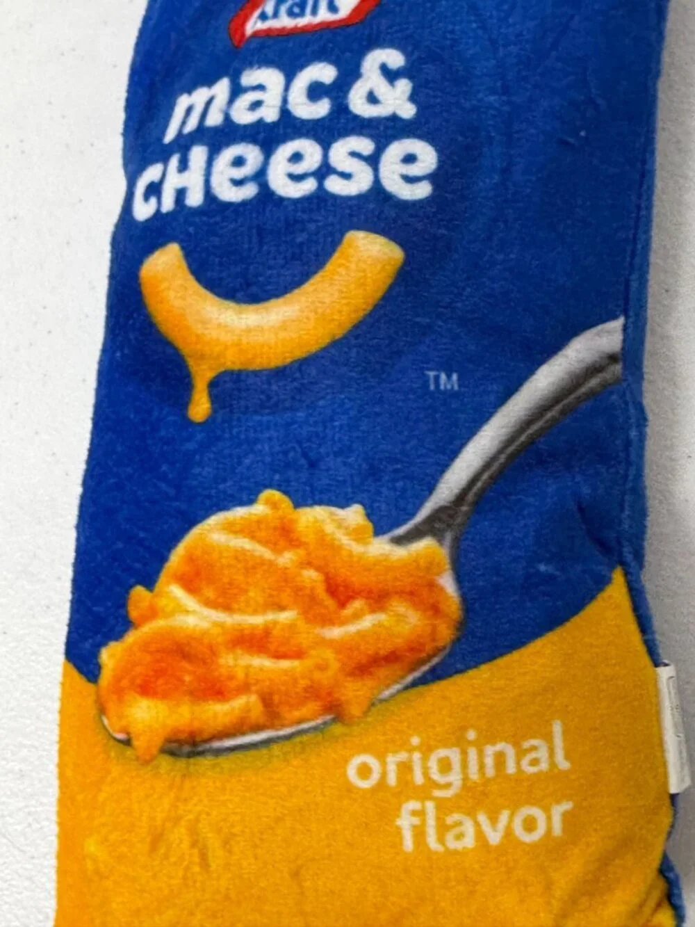 Kraft Mac & Cheese Box Dog Toy Plush Squeaky Food Novelty Pet Toy